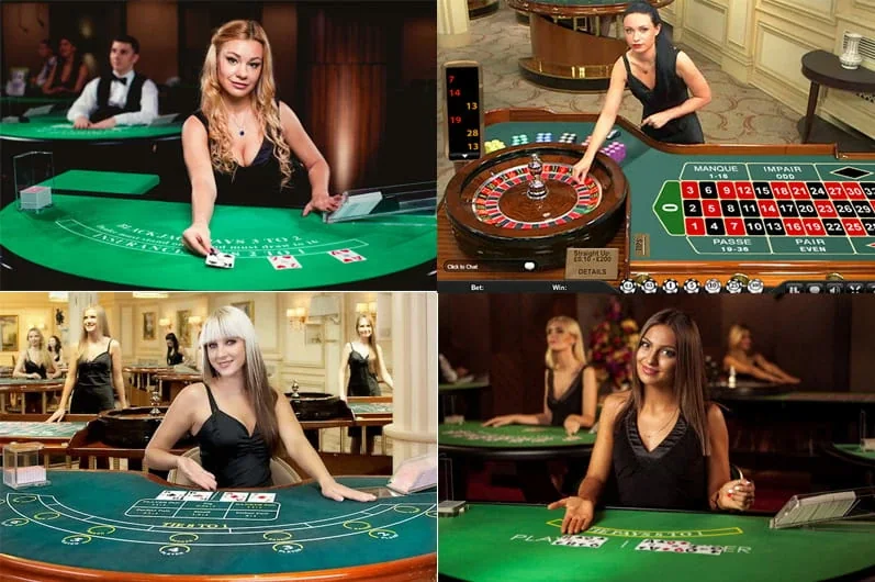 Ruang kasino live dengan dealer dan antarmuka meja TOGELKUY